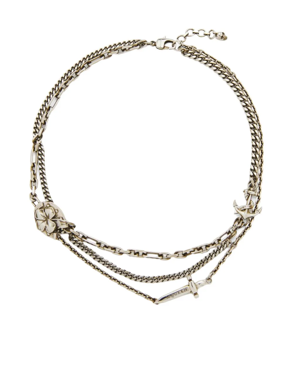 

Колье-цепочка с подвесками "Accumulation" Alexander Mcqueen, серебристый