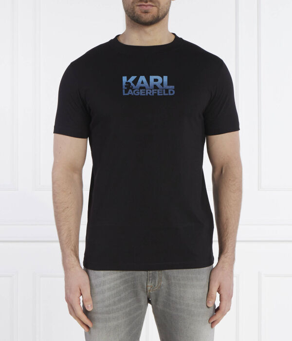 

Футболка Karl Lagerfeld Regular Fit с логотипом, черный / синий