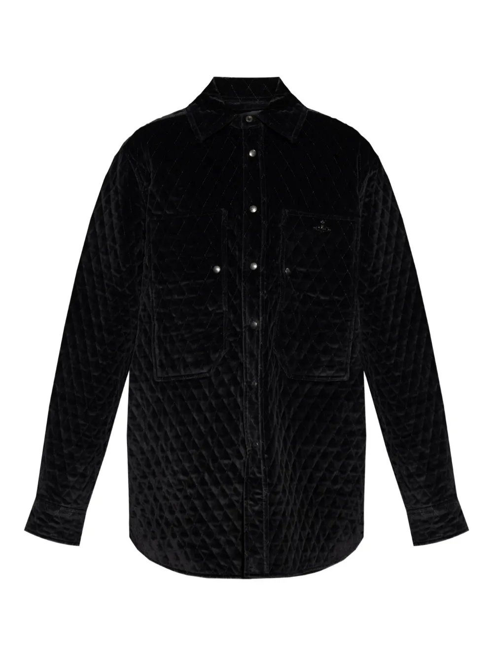 

Стеганая бархатная куртка с нашивкой-логотипом Vivienne Westwood, черный