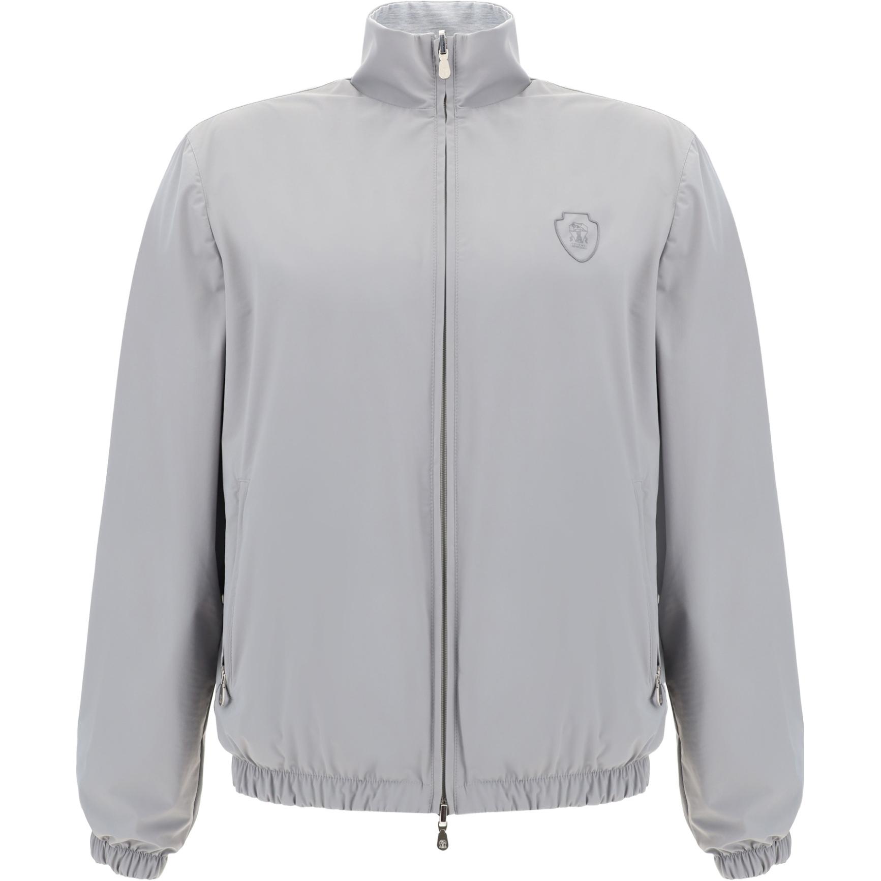 

Двусторонняя куртка с вышитым логотипом Brunello Cucinelli, серый