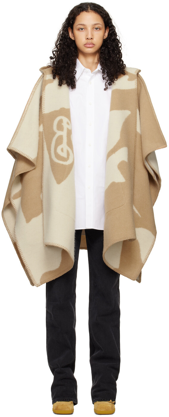 

Бежевое пальто-одеяло EKD Burberry