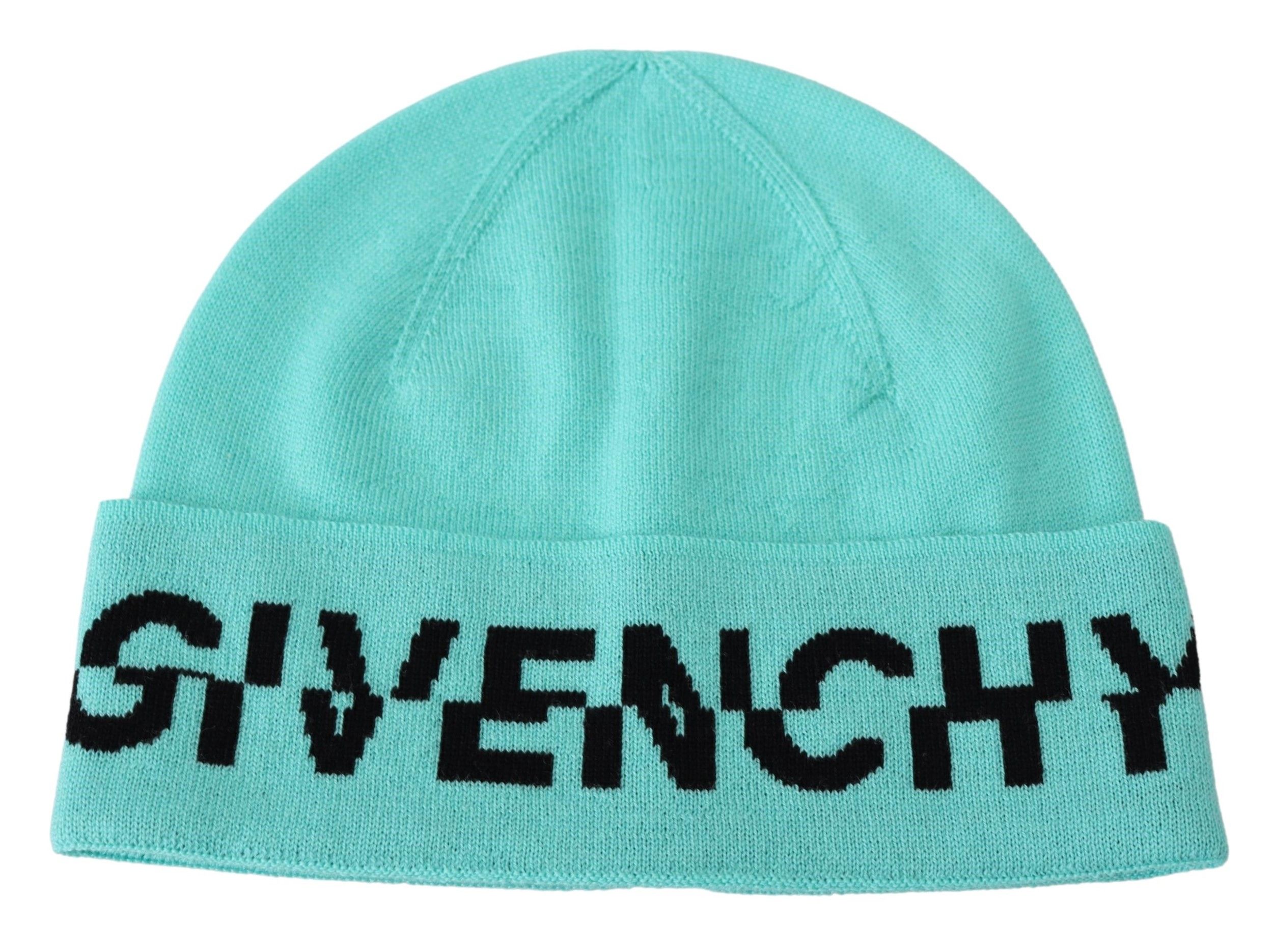

Шерстяная шапка цвета морской волны с фирменным логотипом Givenchy, зеленый
