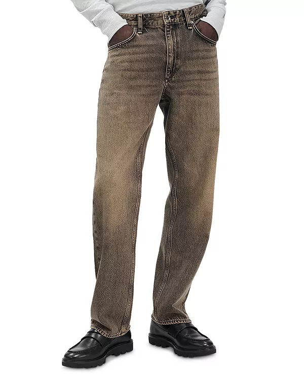 

Джинсы прямого кроя, модель 4, из плотной ткани, нефритово-серого цвета. Rag & Bone, серый