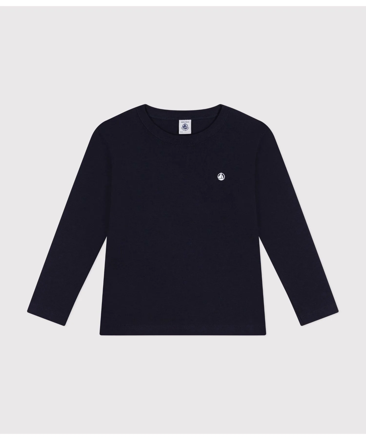 Детская футболка с длинным рукавом Petit Bateau тёмно-синяя