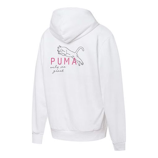 

Свитер hoody logo printing sports drawstring hoodie white Puma, белый