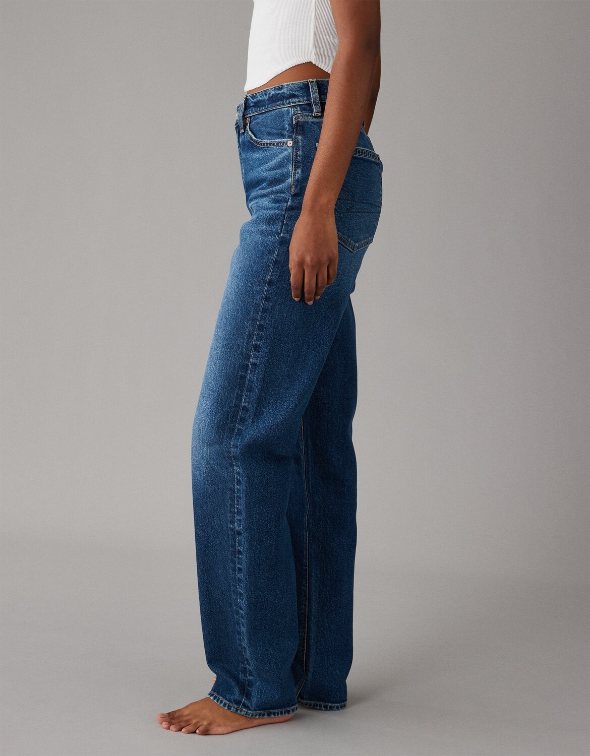 

Мешковатые прямые джинсы AE Strigid с очень высокой талией American Eagle Outfitters, цвет Horizon Blue