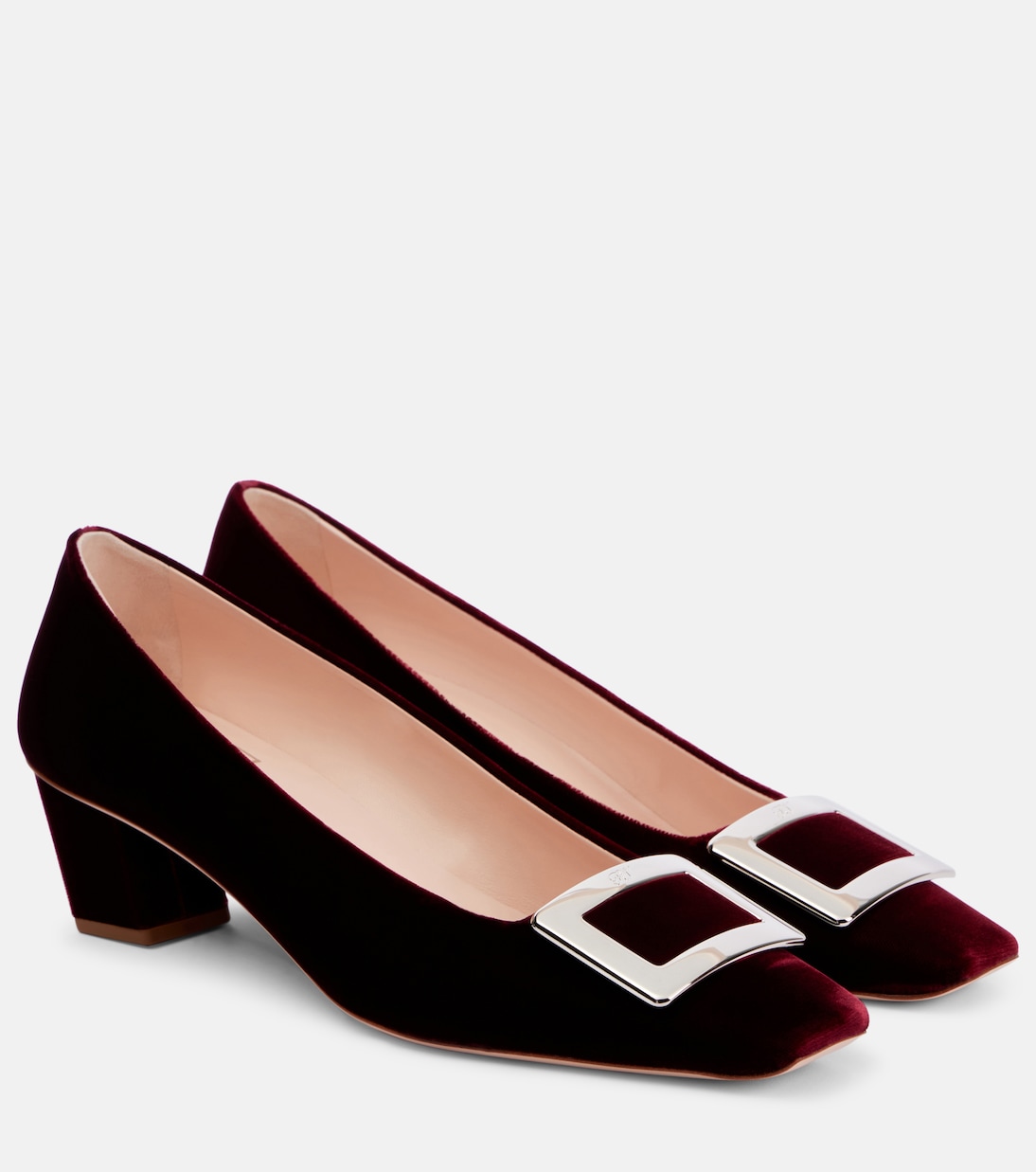 Туфли Belle Vivier 45 с отделкой из искусственного меха Roger Vivier, бордовый