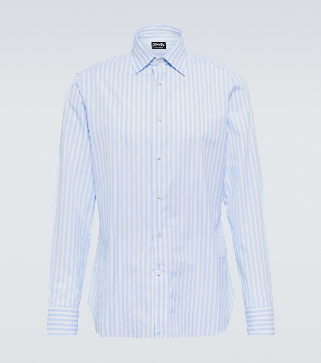 

Хлопковая рубашка в полоску Zegna, синий