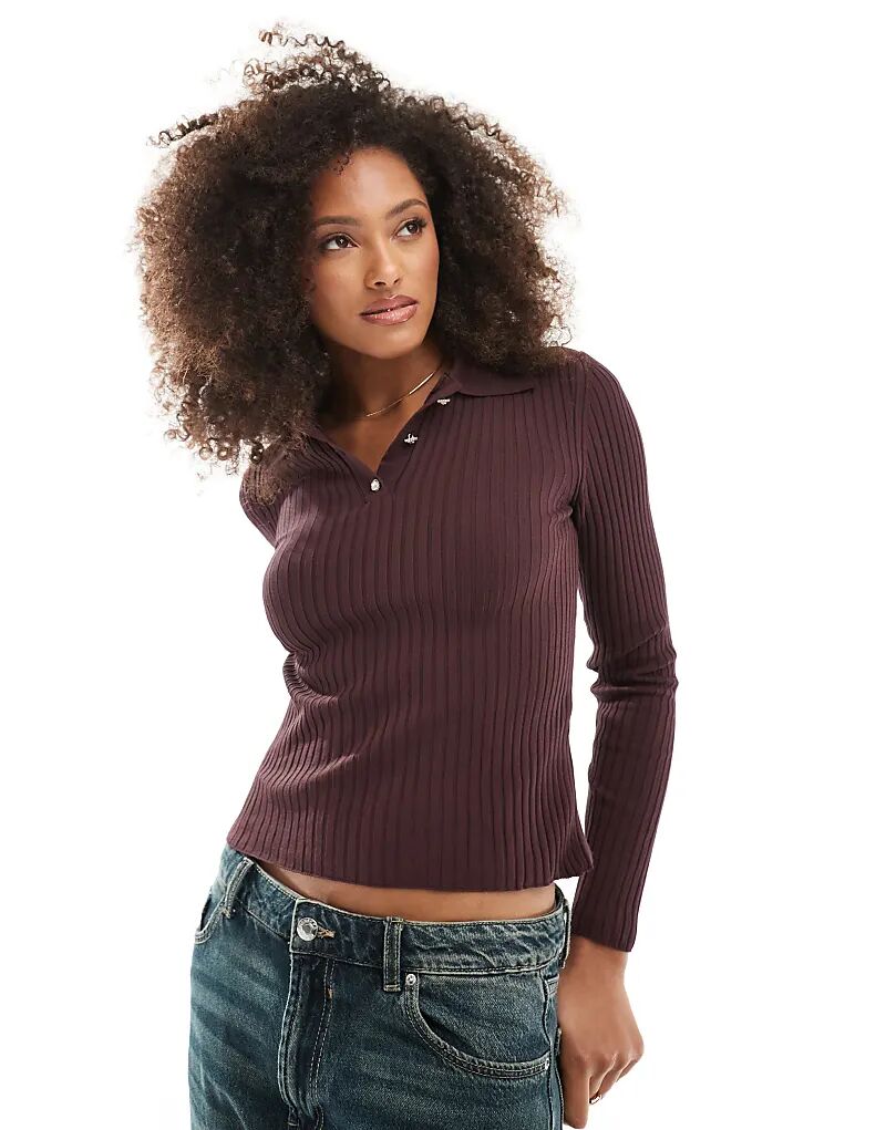 

ONLY ребристое поло бордового цвета