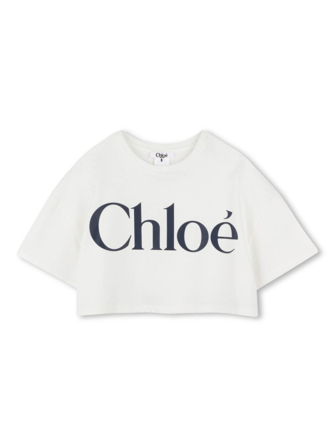 

Укороченная футболка с логотипом Chloé Kids, белый