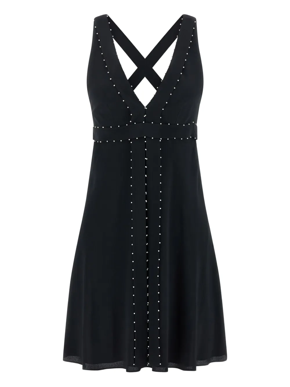 

Платье с V-образным вырезом, украшенное жемчугом Giovanni Bedin, черный