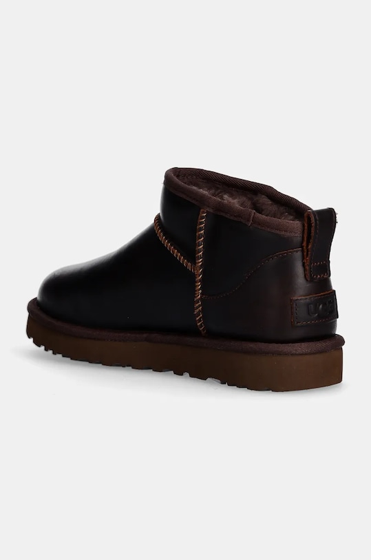 Угги зимние кожаные UGG Classic Ultra Mini, коричневый — фото 3