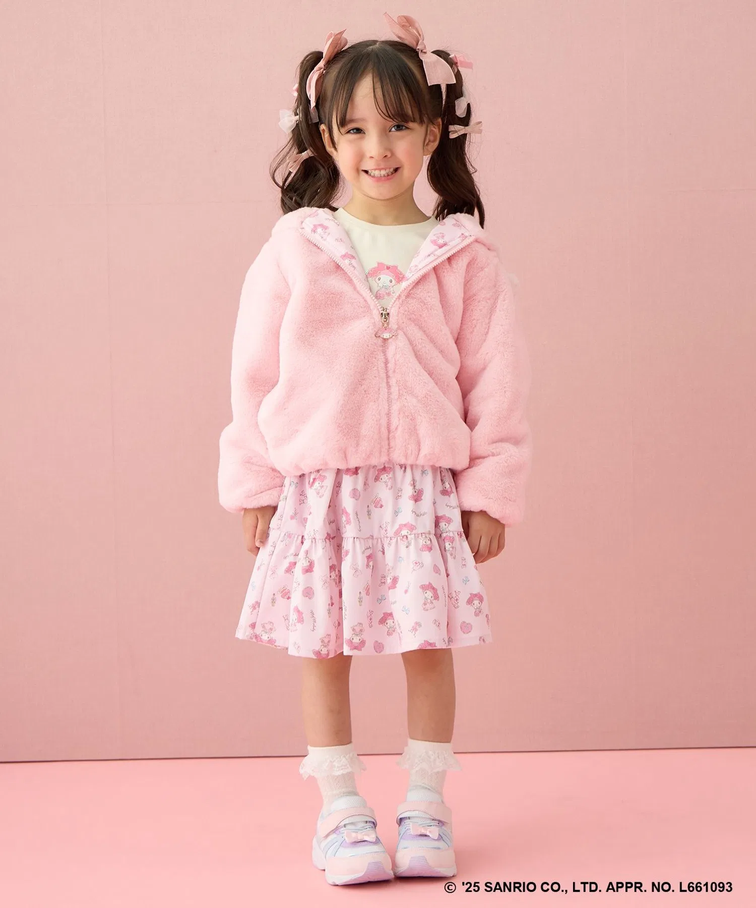 Детская юбка с оборками и принтом My Melody & Kuromi ANY KIDS розовая — фото 4