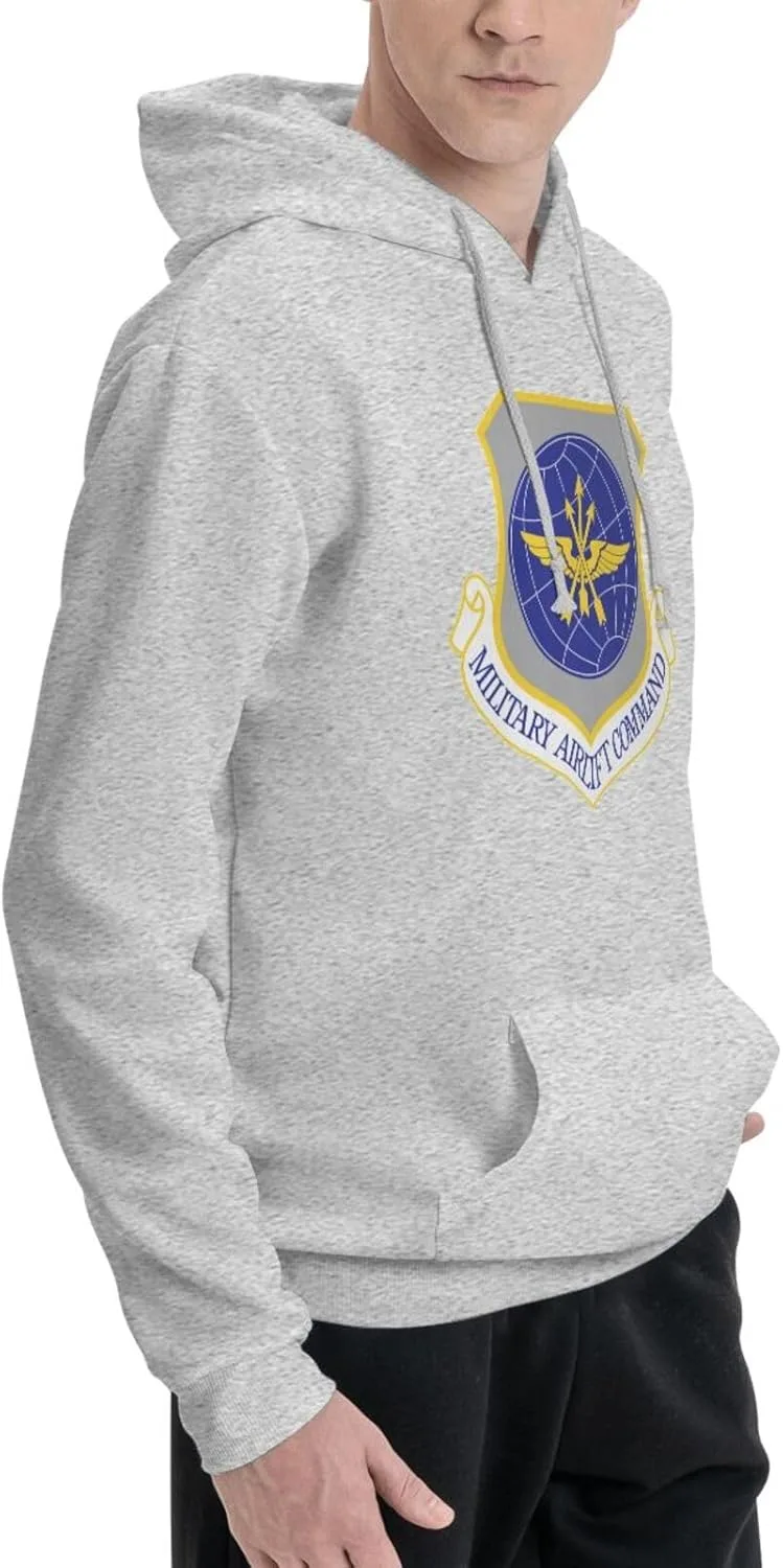 Generic Свитшот Military-Airlift-Command мужской черный с капюшоном и карманом — фото 2