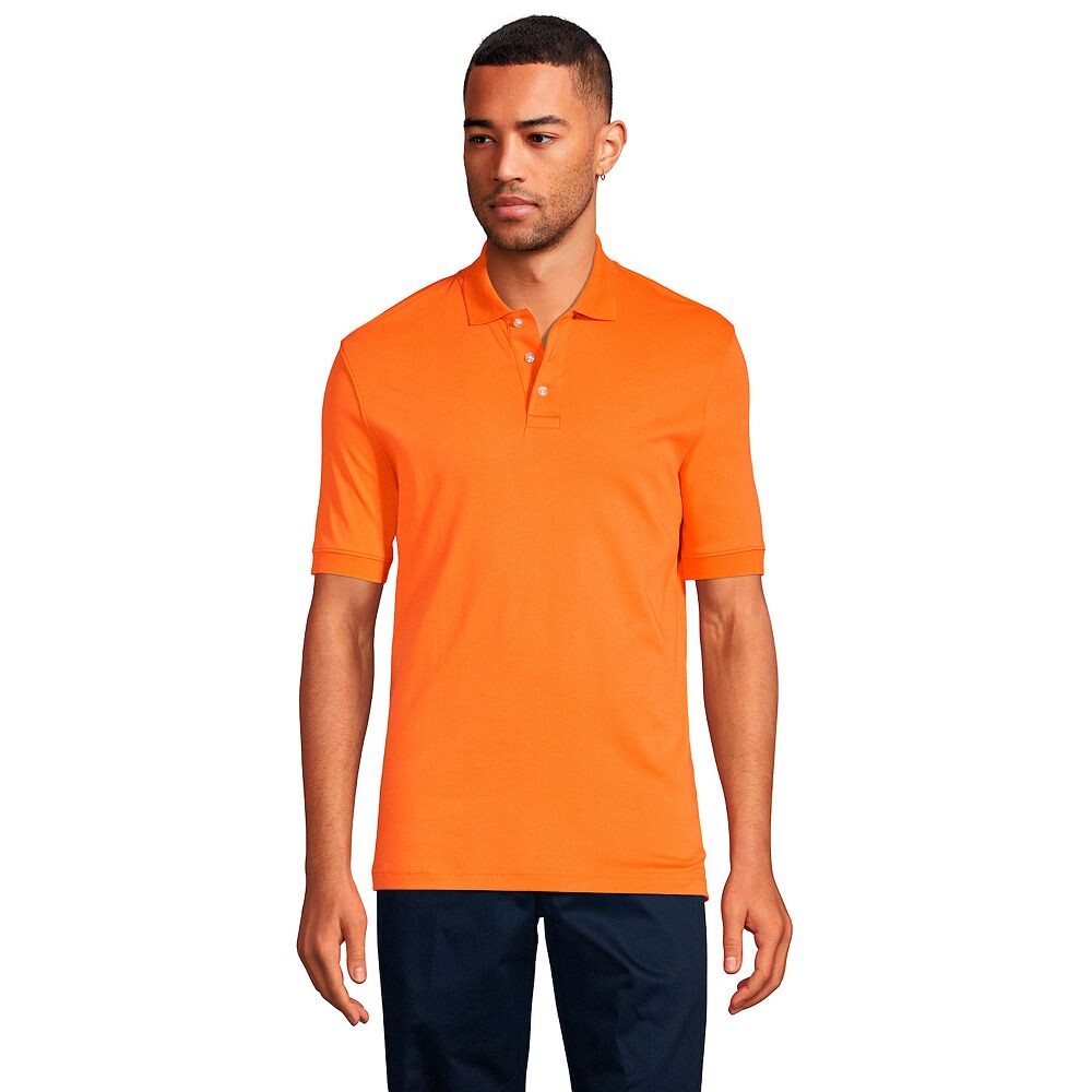 

Мужская рубашка поло с короткими рукавами Lands End Interlock Lands' End, цвет Orange Spice