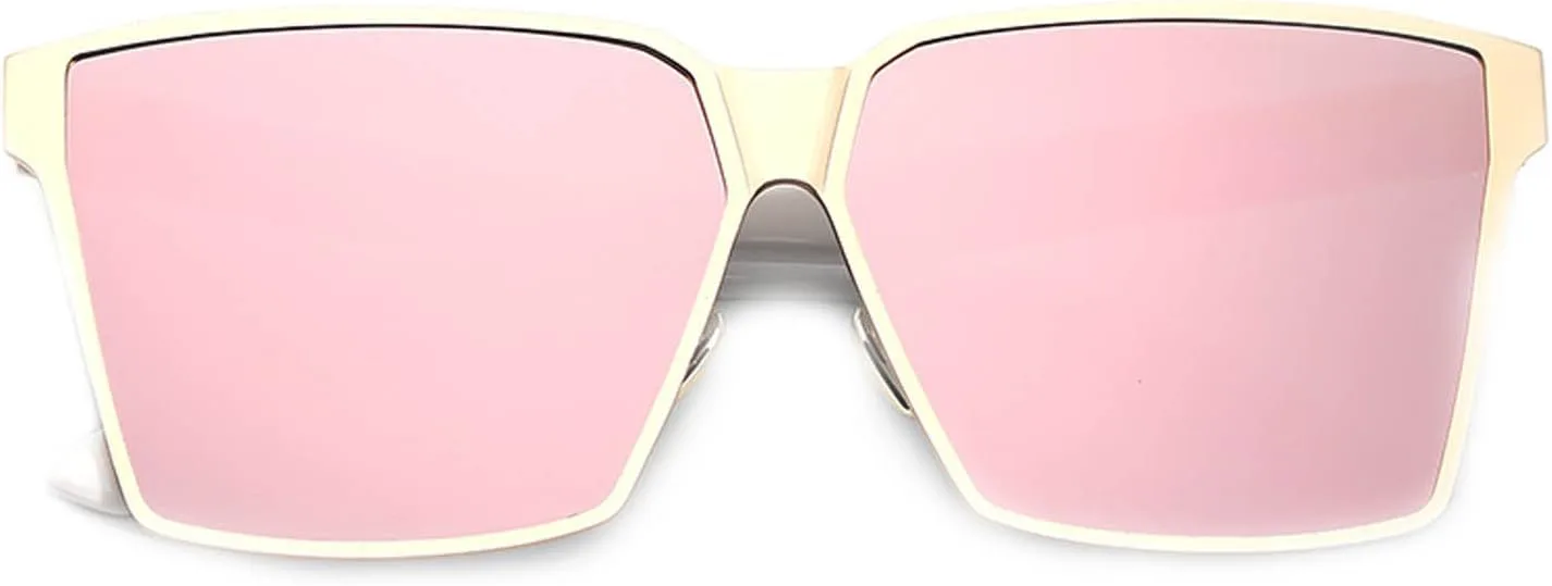 

Солнцезащитные очки-авиаторы OWL большого размера для женщин и мужчин, дизайнерские, в металлической оправе, с зеркальными линзами, 86029 White Pink Mirror