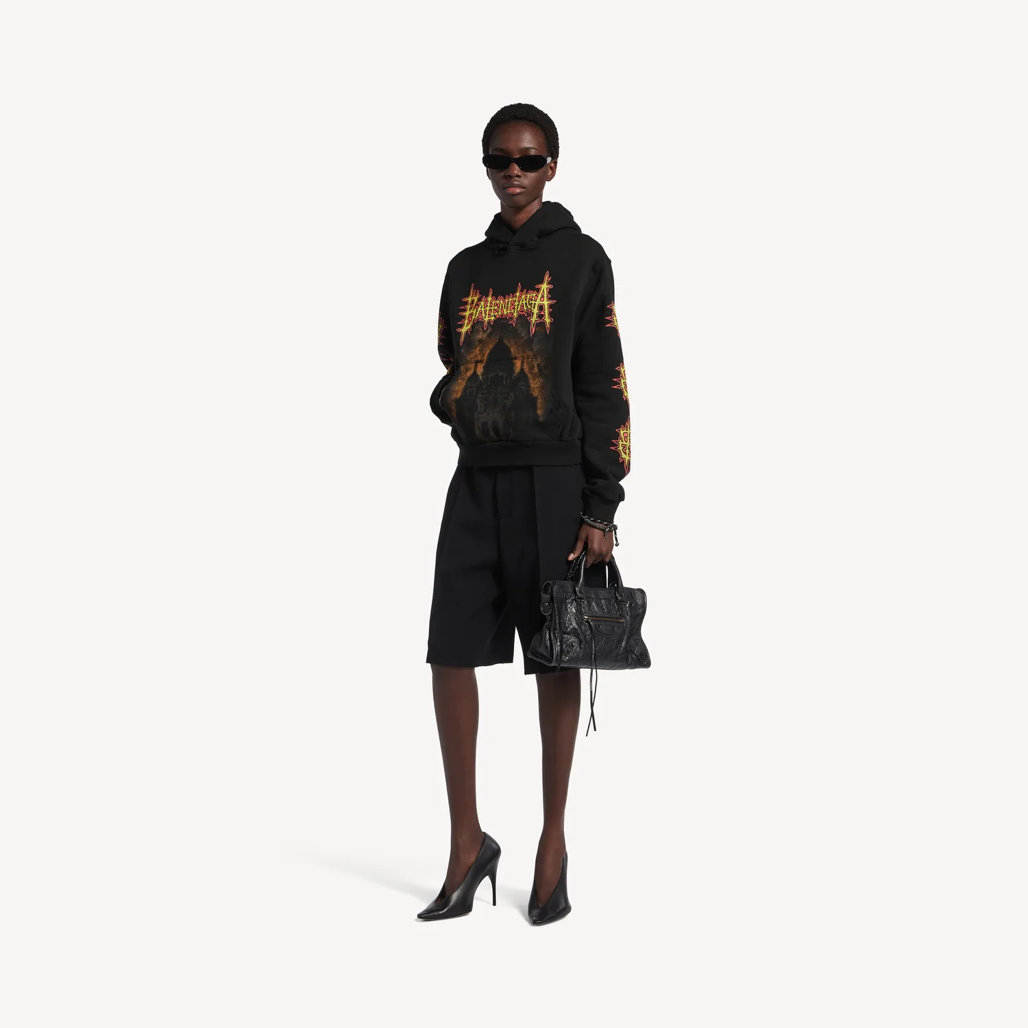Худи Balenciaga Sacré Cœur Medium Fit, черный — фото 2