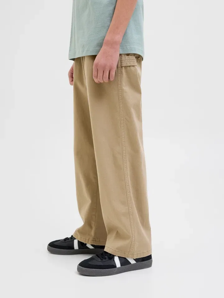 Штаны из ткани с карго-карманами, JACK & JONES Junior, бежевые — фото 2