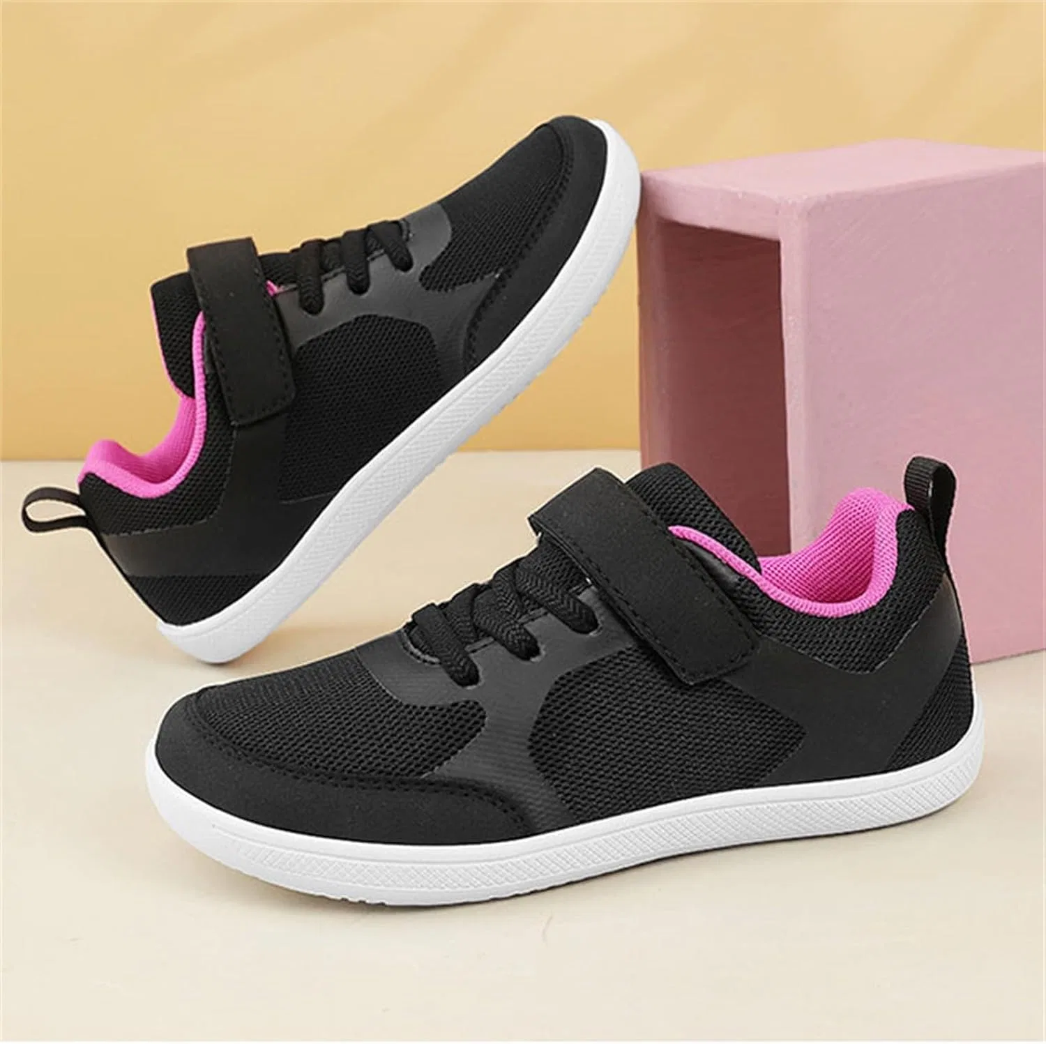 Детские дышащие кроссовки с широким носком для мальчиков и девочек, Hot Pink — фото 3