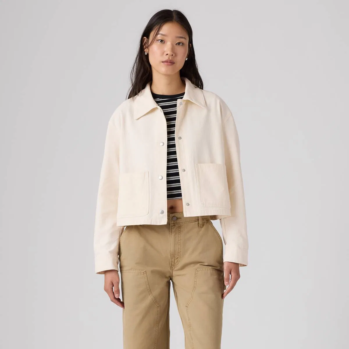 Укороченная рабочая куртка Levi's, Cream - White — фото 3