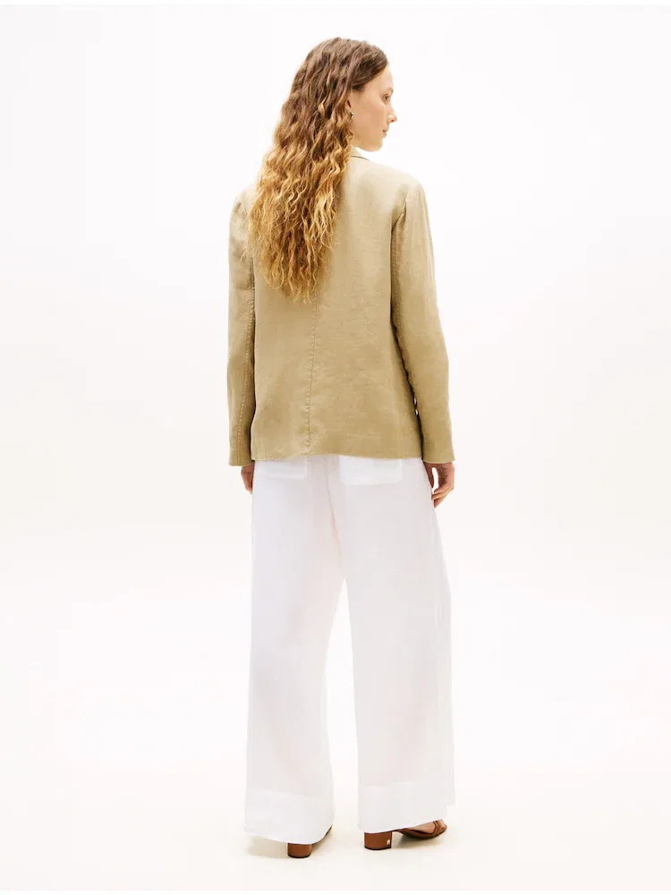 Жакет из льняной смесовой ткани TOMMY HILFIGER, Beige — фото 3