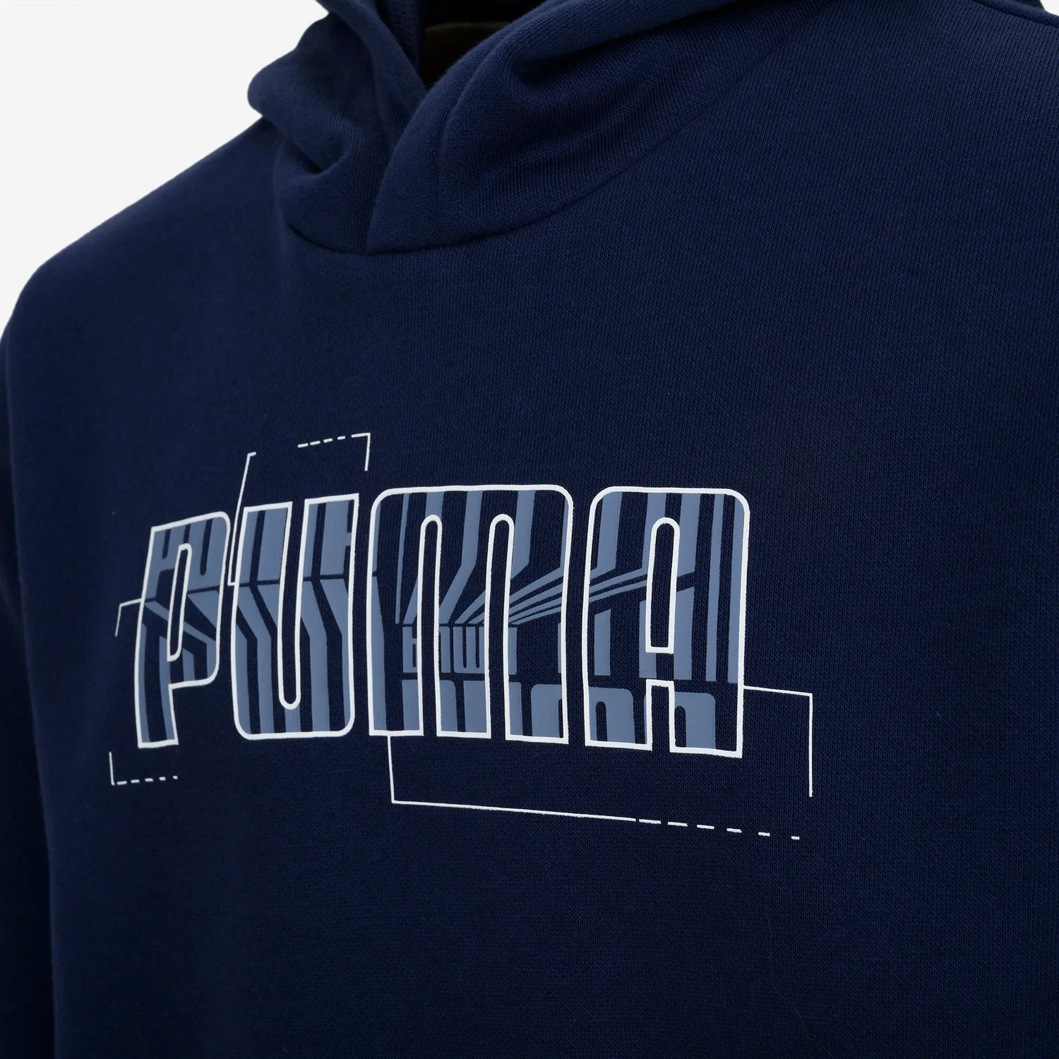 Детское худи с принтом Hoodie Kinder - Print blau Puma, Dunkelblau — фото 4