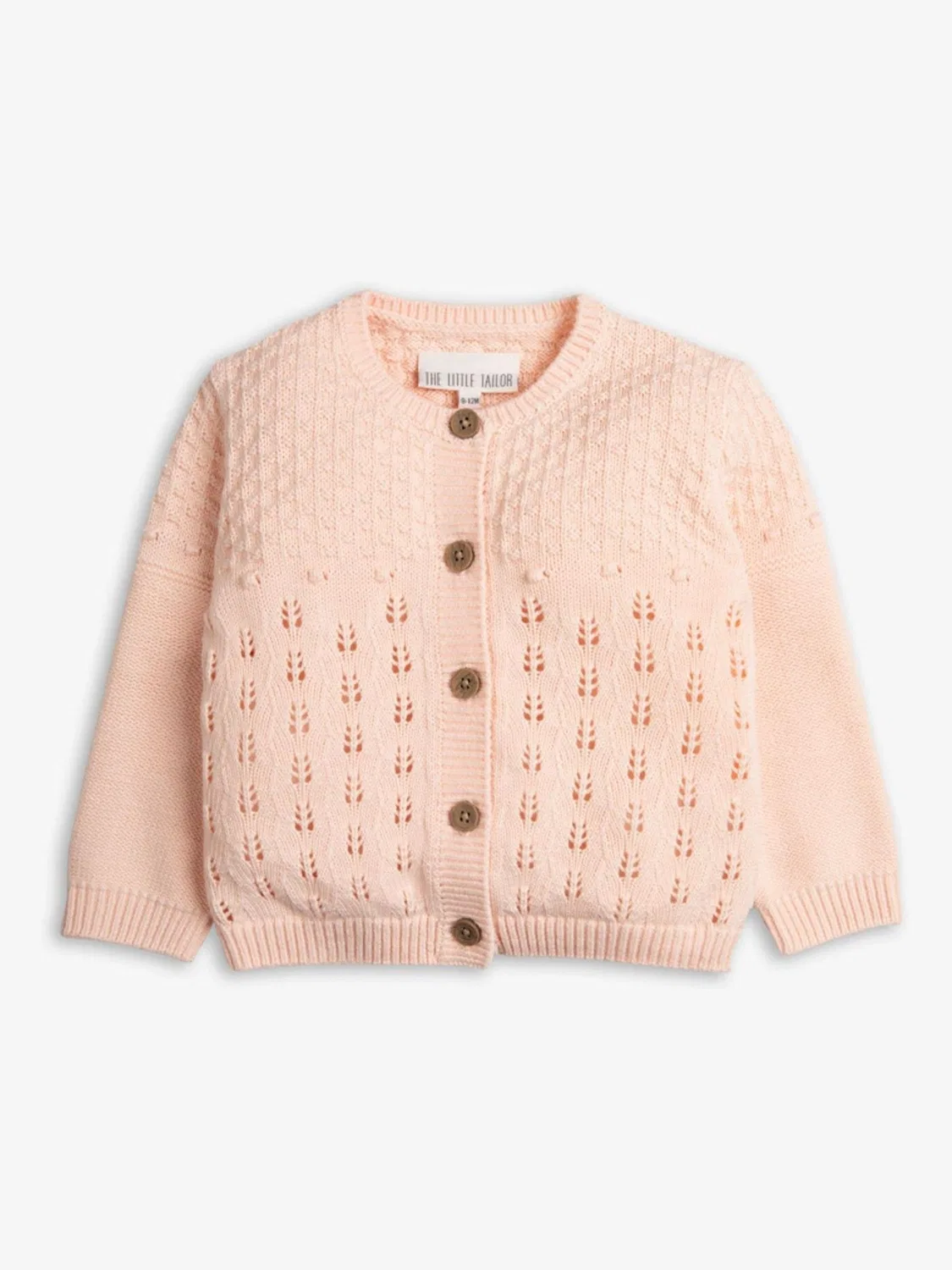 Кардиган вязаный с ажурным узором The Little Tailor, розовый