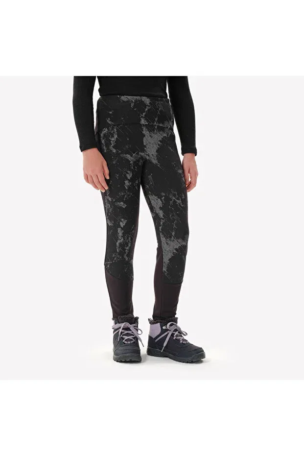 Детские леггинсы для девочек утепленные SH100 Decathlon, Black — фото 2