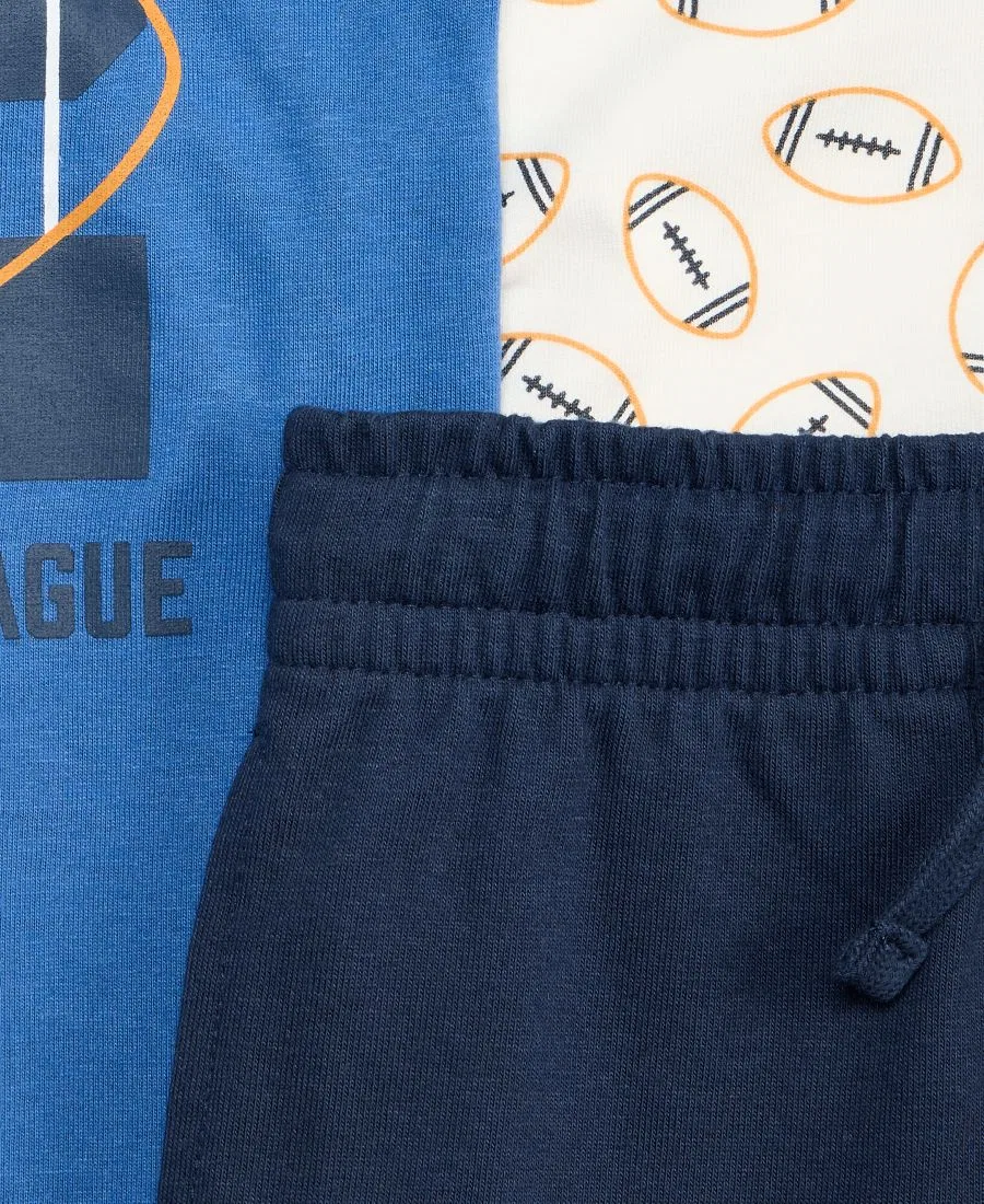 Комплект из 2 футболок и шорт с принтом Epic Threads, Navy Nauti — фото 3