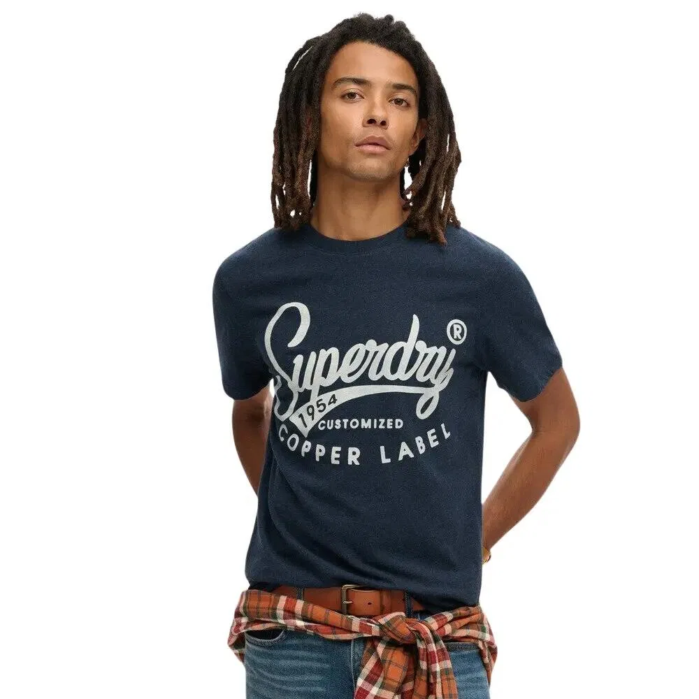 Мужская футболка с принтом Copper Label Workwear Superdry, Blue — фото 2