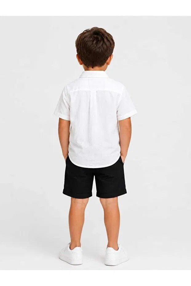Детская рубашка для мальчиков хлопковая Basics Asg, White — фото 4