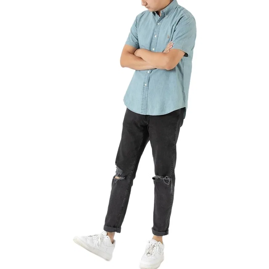 Мужская классическая рубашка с длинным рукавом Polo Ralph Lauren, Blue — фото 4