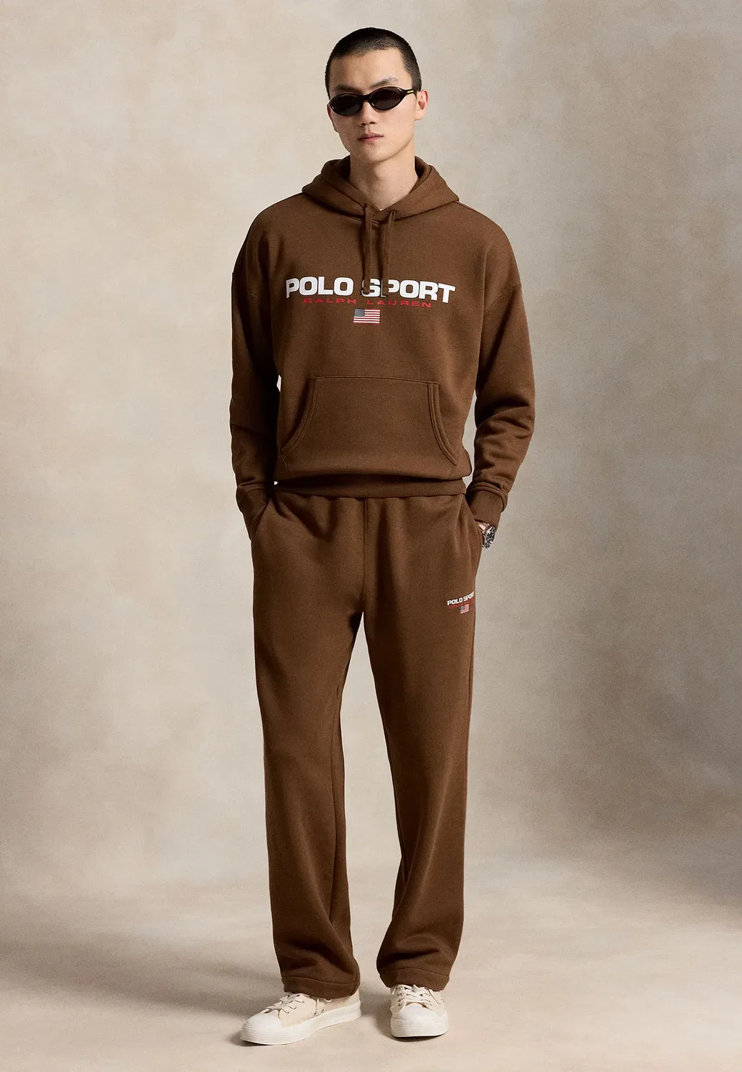 Толстовка-Поло свободного кроя в спортивном стиле - худи Polo Ralph Lauren, Pale Russet — фото 2