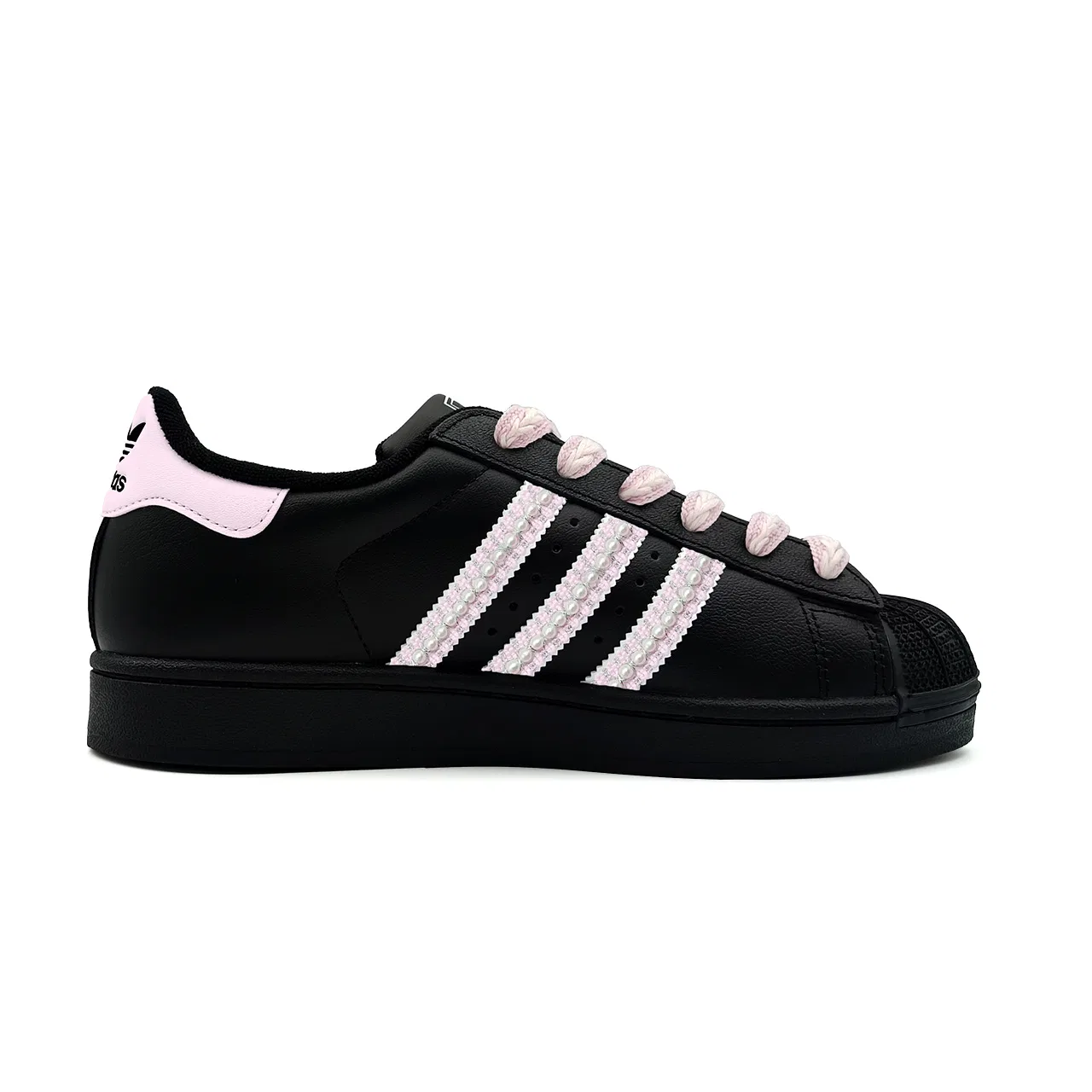 Детские кроссовки для скейтбординга Superstar 2, Adidas Originals, Black Pink — фото 3