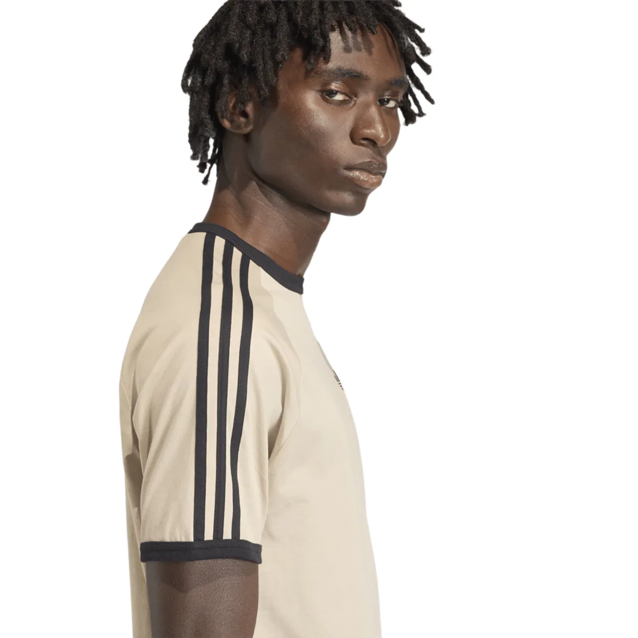 Футболка мужская 3-Stripes Adidas, цвет Khaki/Black — фото 3
