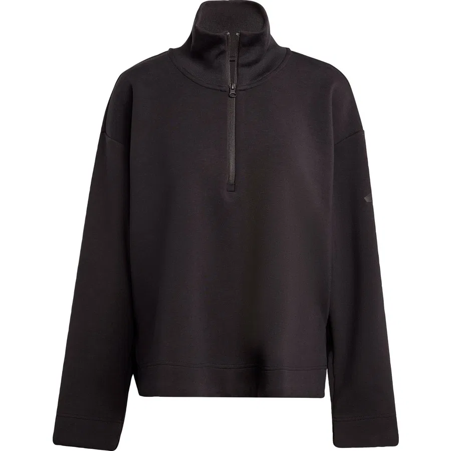 Женский свитшот с четвертью-молнией Soft Lux Quarter-Zip adidas, Черный — фото 3