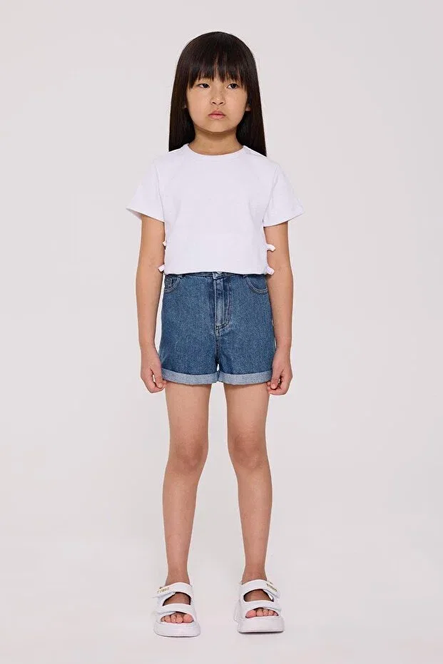 Детские шорты для девочек джинсовые Tyess Basic, Denim