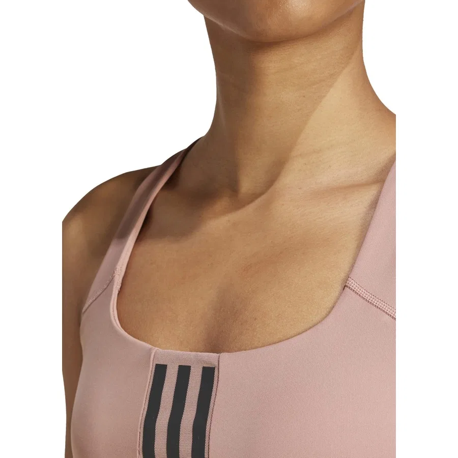 Спортивный бюстгальтер средней поддержки с технологией Adiflex, модель Training 3 Stripes, adidas, Оранжевый — фото 2
