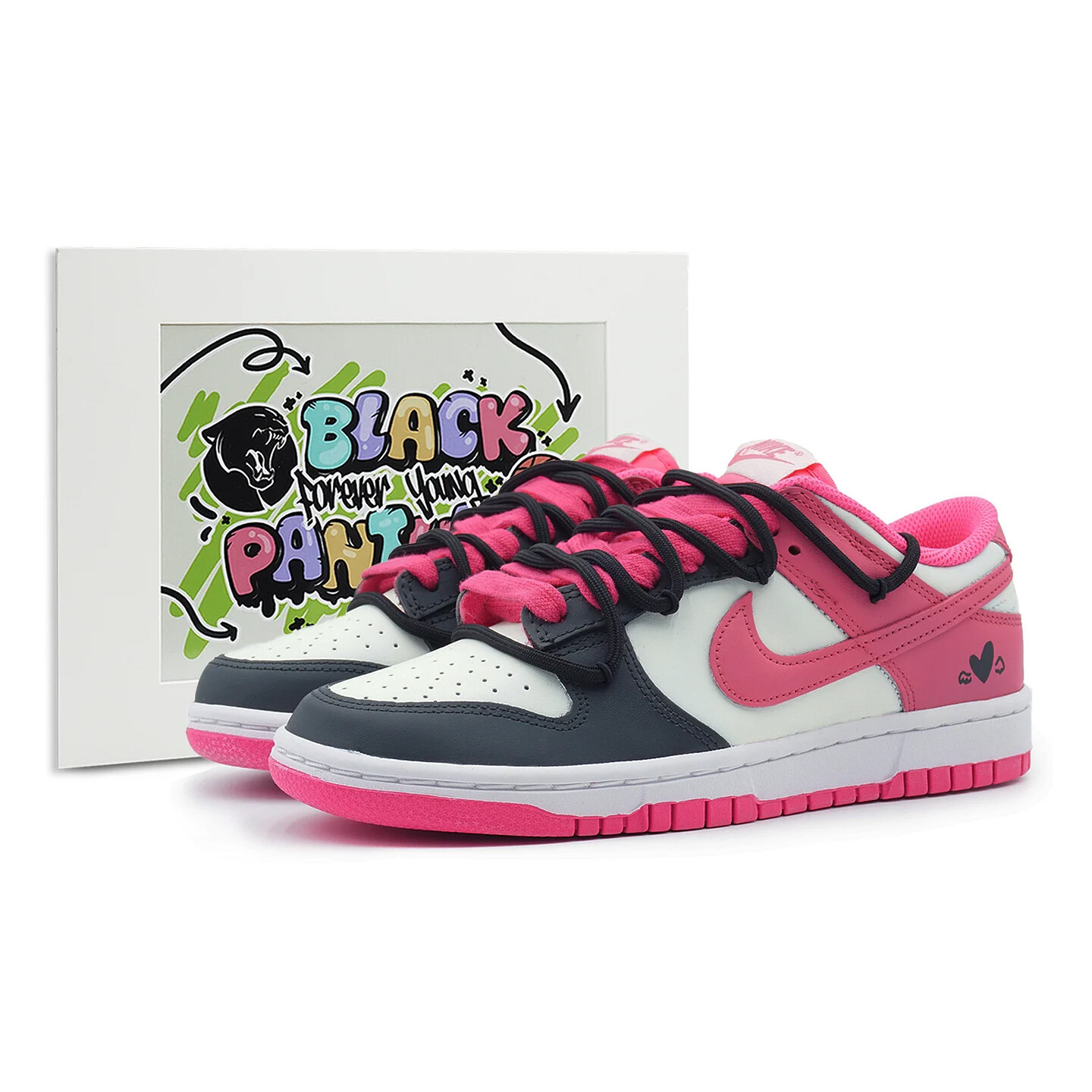 

Женские кроссовки для скейтбординга Nike DunkLow-Top, розовый/черный