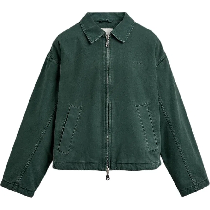 Мужская джинсовая куртка с воротником, Green, ZARA