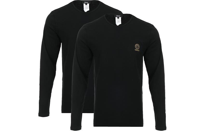 

Упаковка из двух футболок с длинными рукавами и круглым вырезом VERSACE, 2 Pack (Black)