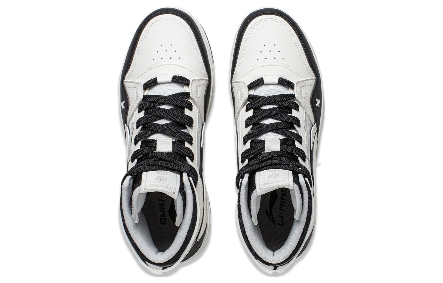 Кроссовки LINING Yamahara Skateboarding Shoes Men High-top Black/white, черный/белый — фото 4