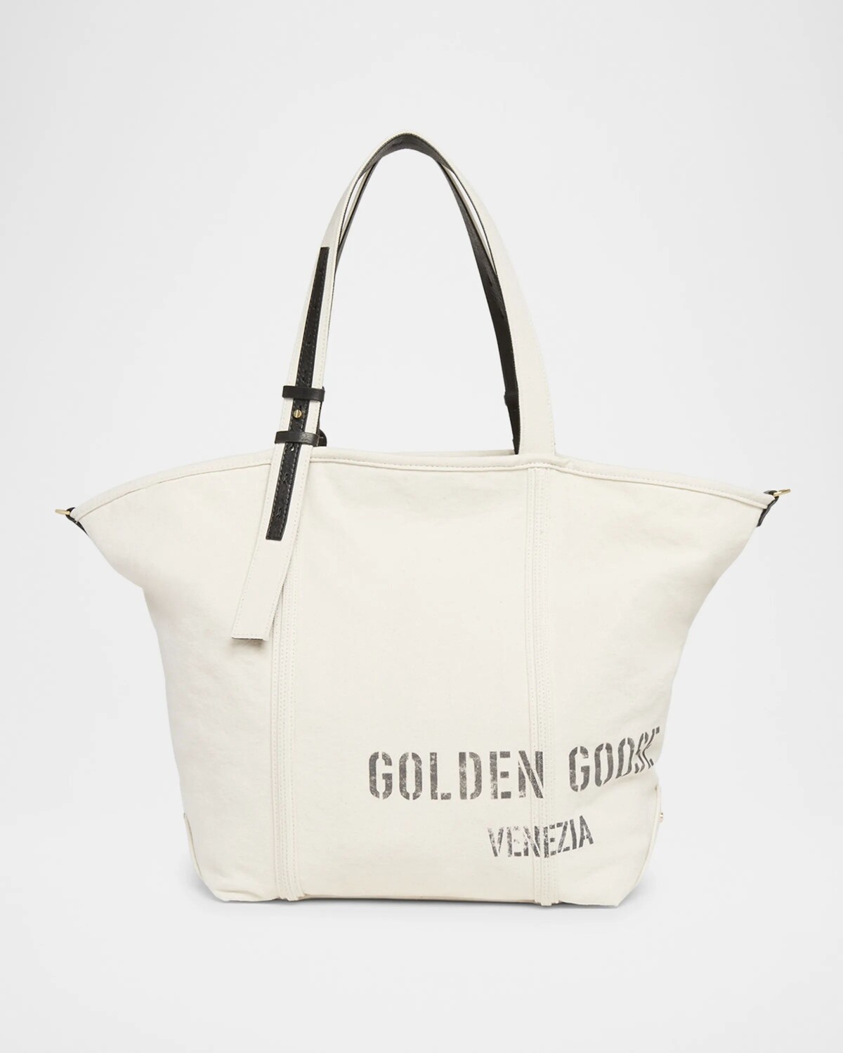 

Холщовая большая сумка с логотипом Golden Goose, цвет Ecru