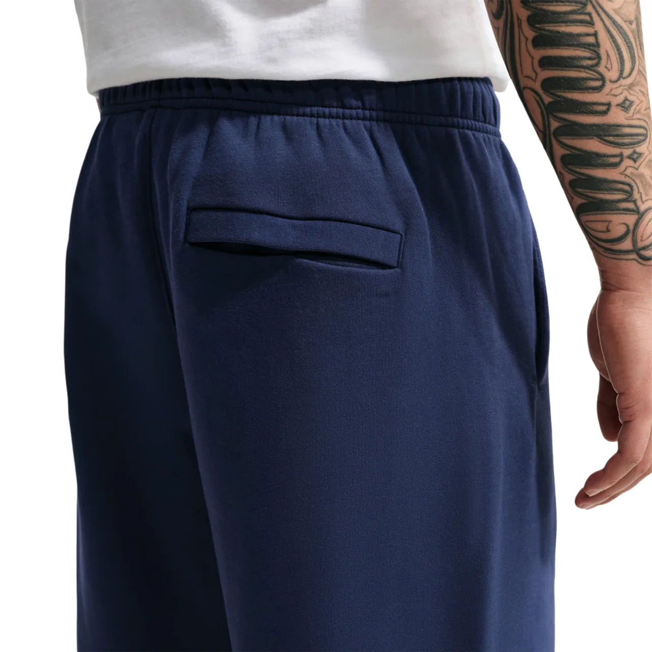 Мужские спортивные штаны из начесного флиса Nike Solo Basketball Bungee Concept Pants, белый/темно-синий — фото 2