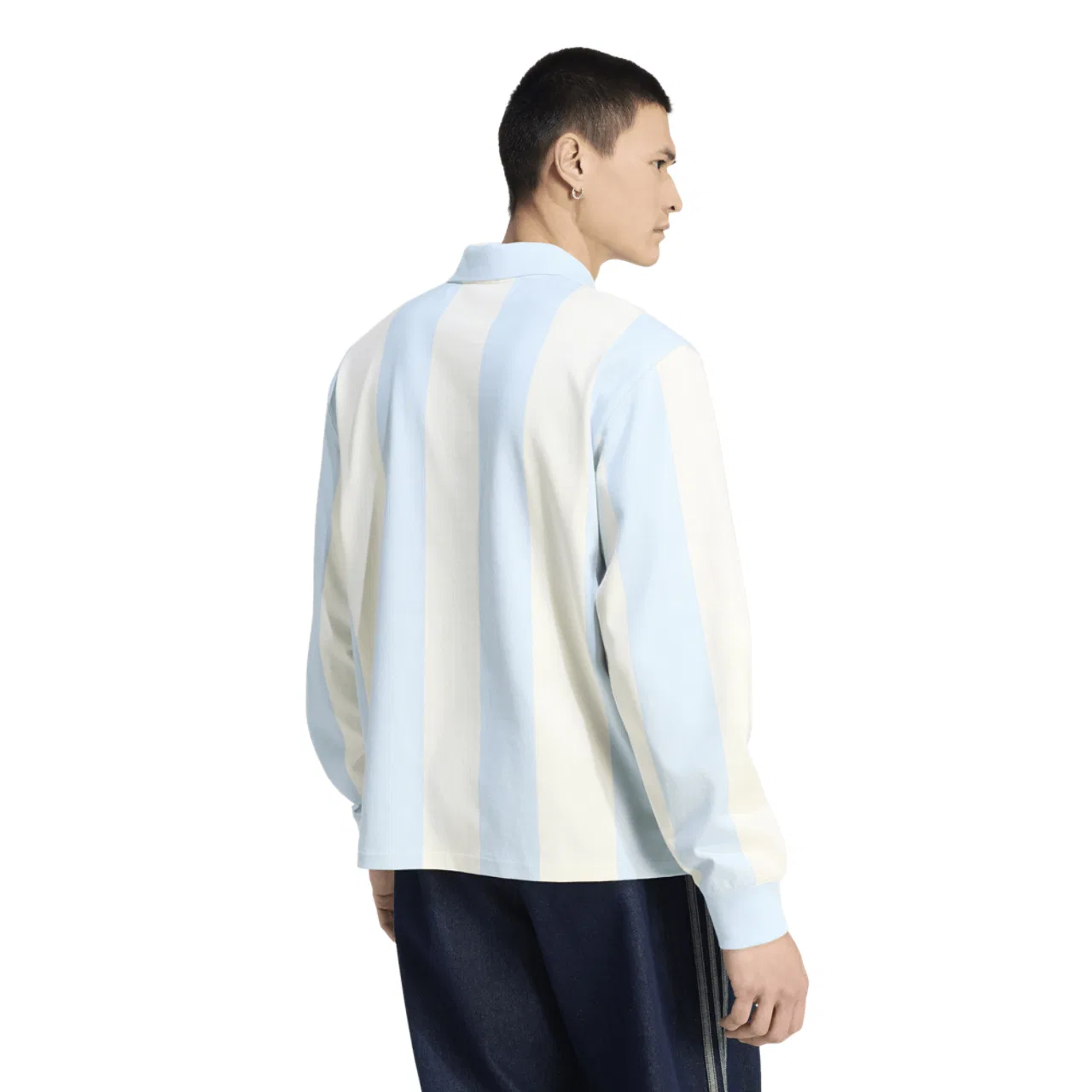 Мужская футболка-поло с длинным рукавом GFX Adidas Originals, цвет Beige/Carolina — фото 2