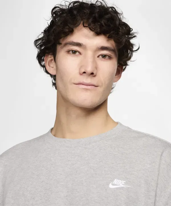 Свитшот оверсайз из флиса Club Fleece, Nike, темно-серый — фото 3