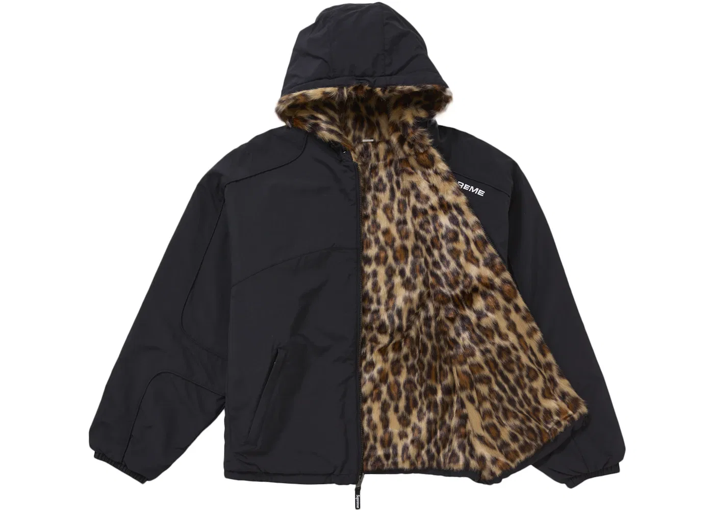 Мужская куртка с капюшоном из искусственного меха двусторонняя Supreme Jacket, Black — фото 3
