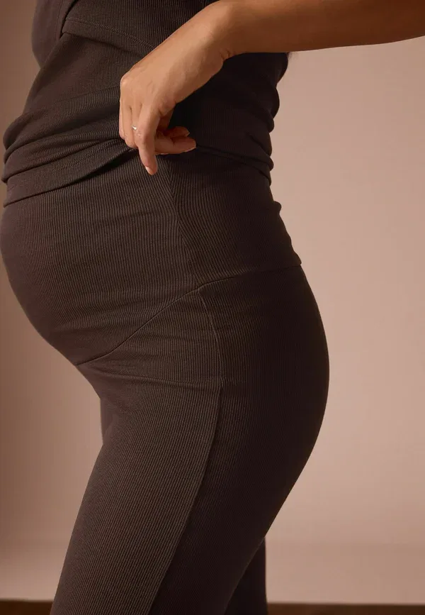 Леггинсы хлопковые Maternity flare leggings Next, chocolate brown, коричневый/шоколадный — фото 4