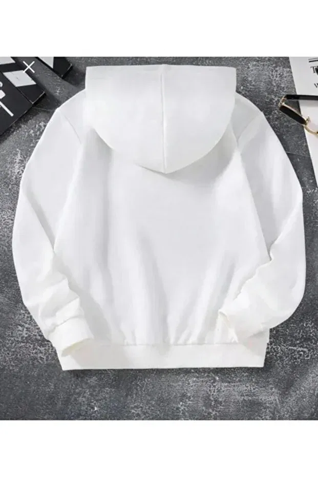 Детские свитшот для девочек с принтом Oversize 3-piece hoodie set Keywest, Black And Whitegray — фото 2