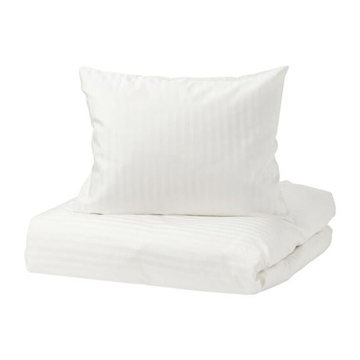 Комплект постельного белья Ikea Nattjasmin, 3 предмета, 240x220/50x60 см, белый